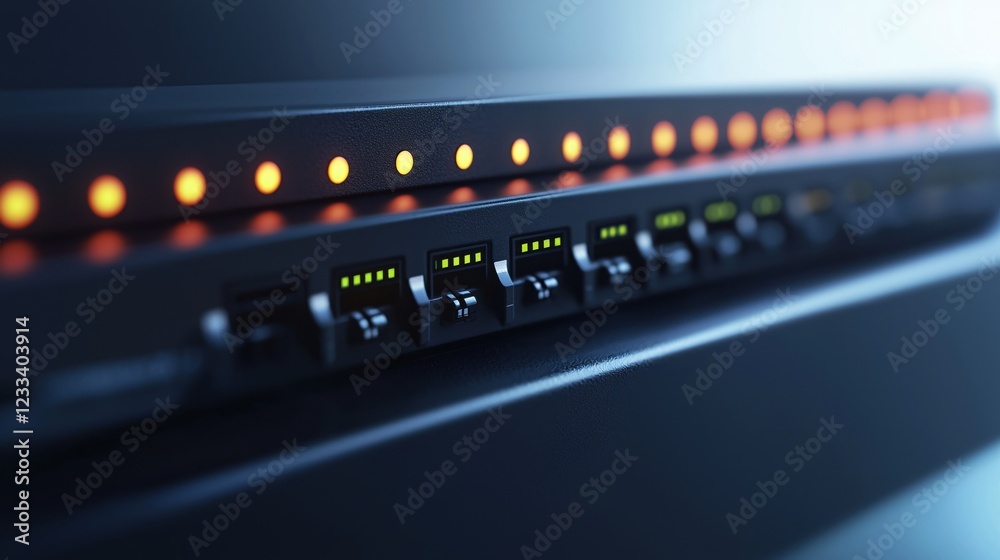 Network Server Technology Modern Data Center Innovation Lights Network Server Technology Modern Data Center Innovation Lights