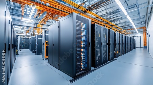 Modern Data Center Server Room Technology Infrastructure