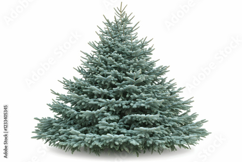 Snowy Blue Spruce Christmas Tree Image