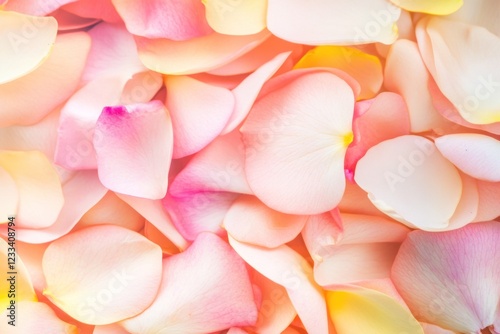 Close-up view of softly colored pink flower petals reveals their intricate textures and lovely curves, evoking a sense of tranquility