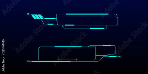 HUD futuristic information box concept modern. Bar infographic digital technology template. Vector illustration.