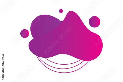 Organic amoeba blob shape abstract colorful vector illustration isolated on white background. Set of irregular round blot form graphic element. doodle drops collection. Contemporary banner
