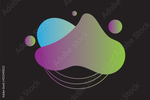 Organic amoeba blob shape abstract colorful vector illustration isolated on white background. Set of irregular round blot form graphic element. doodle drops collection. Contemporary banner