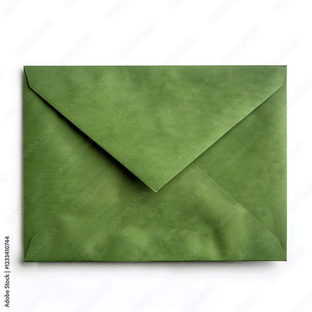 Green paper envelope isolated on white background Green paper envelope isolated on white background