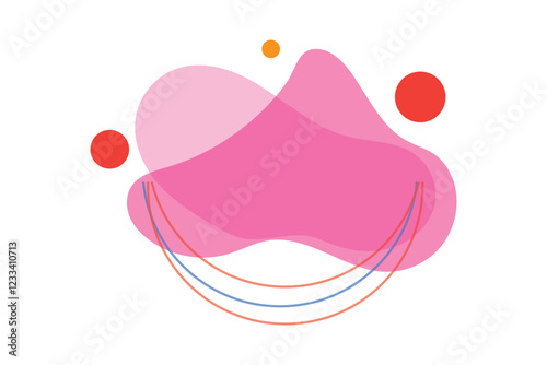 Organic amoeba blob shape abstract colorful vector illustration isolated on white background. Set of irregular round blot form graphic element. doodle drops collection. Contemporary banner