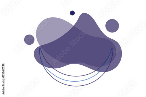 Organic amoeba blob shape abstract colorful vector illustration isolated on white background. Set of irregular round blot form graphic element. doodle drops collection. Contemporary banner