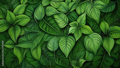 Verdant Oasis Stunning Natural Green Wallpaper with a Breathtaking Plant Wallbackdrop, Perfect for NatureInspired Interiors and Digital Artwork photo