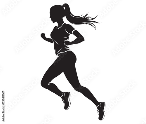 silhouette of a girl running, silhouette of a woman running, silhouette of a person running