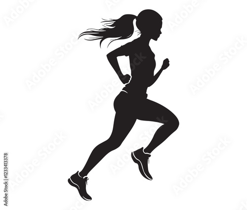 silhouette of a girl running, silhouette of a woman running, silhouette of a person running