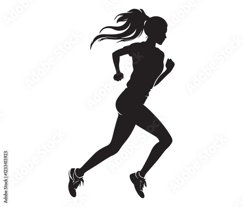 silhouette of a girl running, silhouette of a woman running, silhouette of a person running