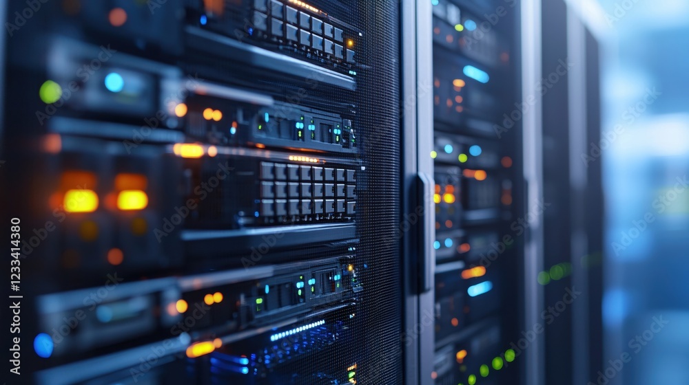 Modern Data Center Server Room Technology Network Infrastructure Modern Data Center Server Room Technology Network Infrastructure