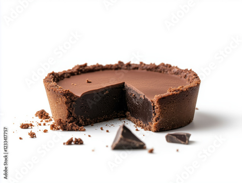 Savor the Decadent Layers of a Chocolate Tartlet: A Slice Unveils Irresistible Flavor and Sumptuous Texture for Ultimate Chocolate Lovers’ Delight!