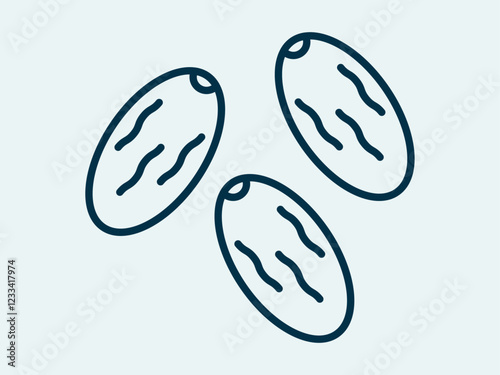 Dates icon. Muslim fasting icon. Outline icon concept.