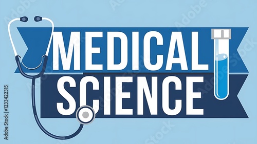 A blue banner with the text Medical Science Background