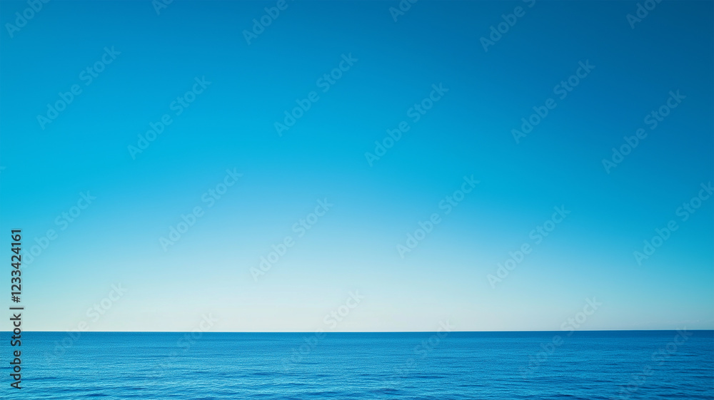 Obraz premium 究極のシンプルさ – 雲ひとつない青空の背景素材