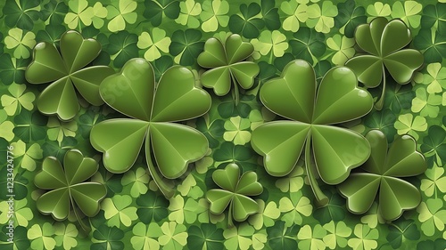 St. patrick's day banner background with Coin clover