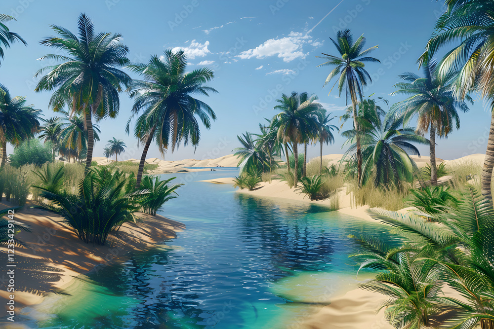 Resilience Amidst Desolation: A Lush Oasis in the Heat of the Desert Resilience Amidst Desolation: A Lush Oasis in the Heat of the Desert