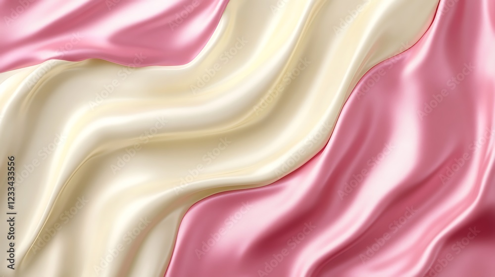 Obraz premium Elegant Draped Fabric in Pink and Cream Hues