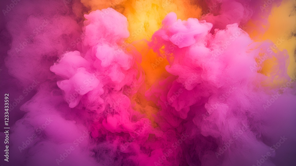 Fototapeta premium Abstract 3D Liquid Art with Gradient Flames, Smoke, and Cosmic Elements