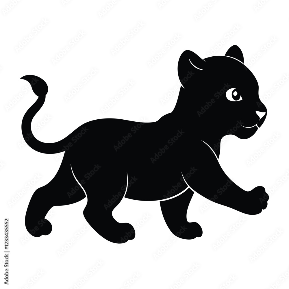A tiny just starting out black tiger accelerating A tiny just starting out black tiger accelerating
