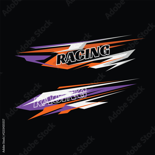 car wrapping decal design vector. car modification decals