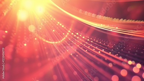 An abstract composition of light and color, creating a dynamic, vibrant atmosphere.