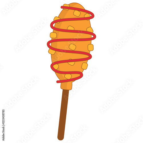 Junk Food with Cute Cartoon Design. Vector Illustration