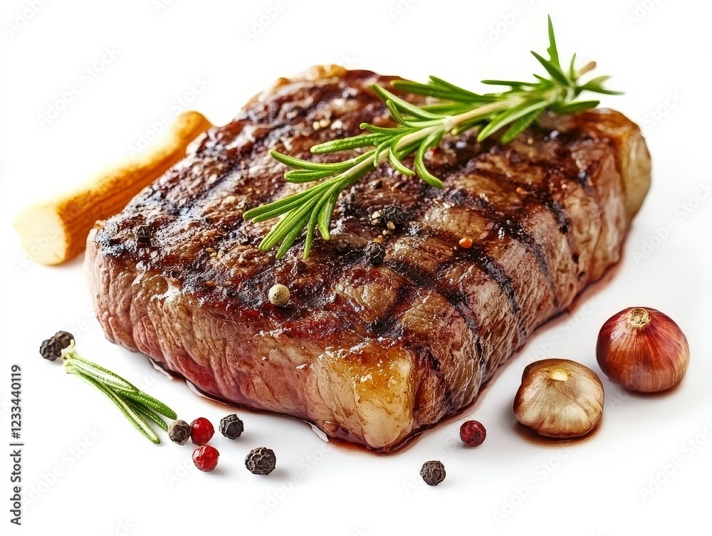 Grilled Beef Steak with Fresh Rosemary and Pepper Grilled Beef Steak with Fresh Rosemary and Pepper