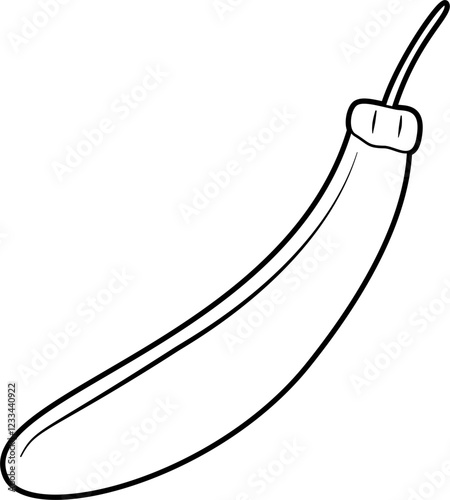 Whole zucchini outline vector