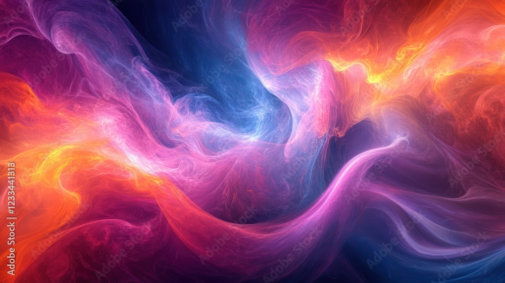 Abstract swirling cosmic nebula, vibrant colors, dark background, digital art, website design Abstract swirling cosmic nebula, vibrant colors, dark background, digital art, website design