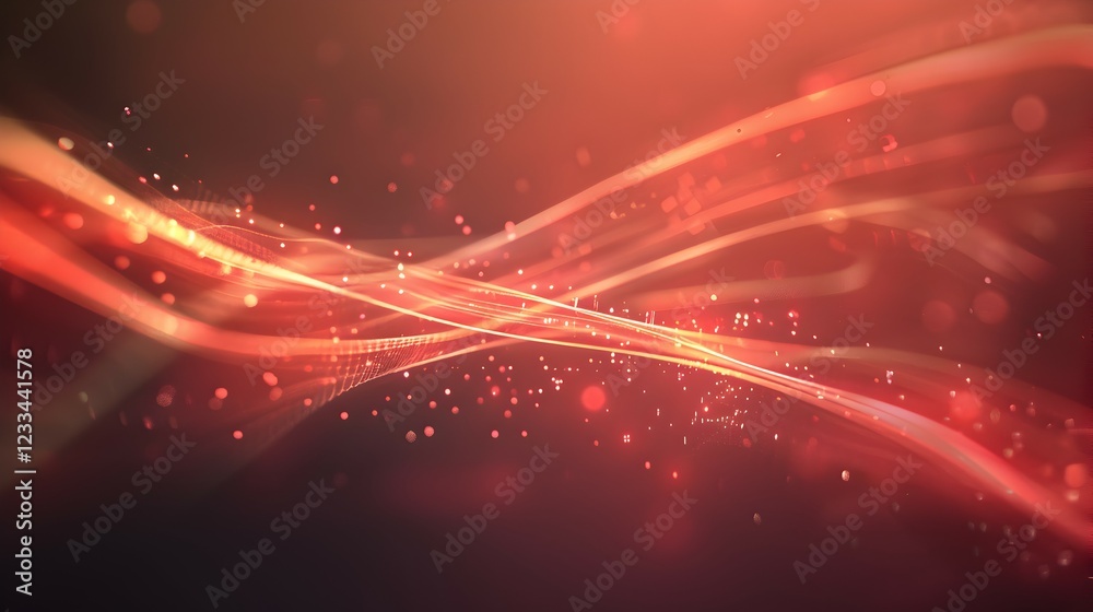 Obraz premium Abstract glowing lines and particles creating a dynamic, energetic visual effect.