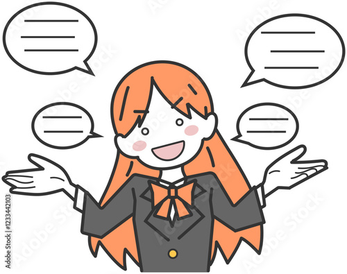 流暢に喋る女子生徒・学生