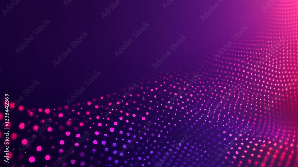 Fototapeta premium Abstract Purple Pink Dotted Wave Background Design
