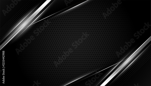 abstract silver geometric lines dark background design