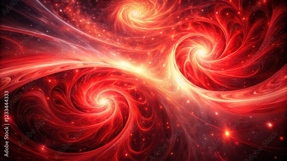 Vibrant Red Swirls Dancing in Space , swirling, red