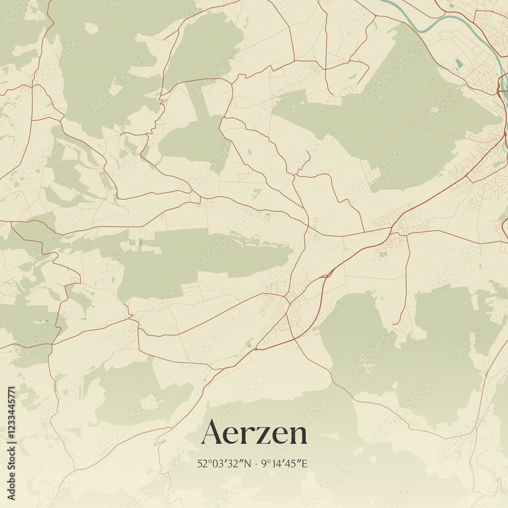 Obraz premium Vintage map of Aerzen, Germany.