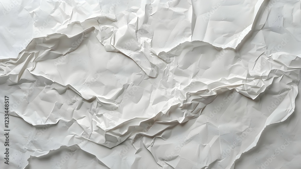 Obraz premium A close-up of crumpled white paper, showcasing texture and depth.