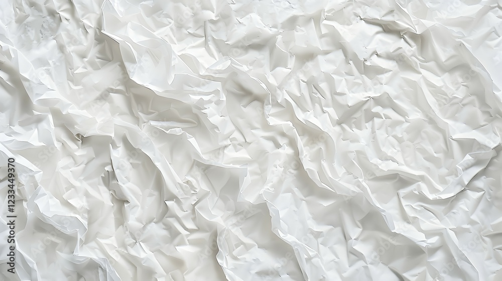 Obraz premium A close-up of crumpled white paper, showcasing texture and depth.