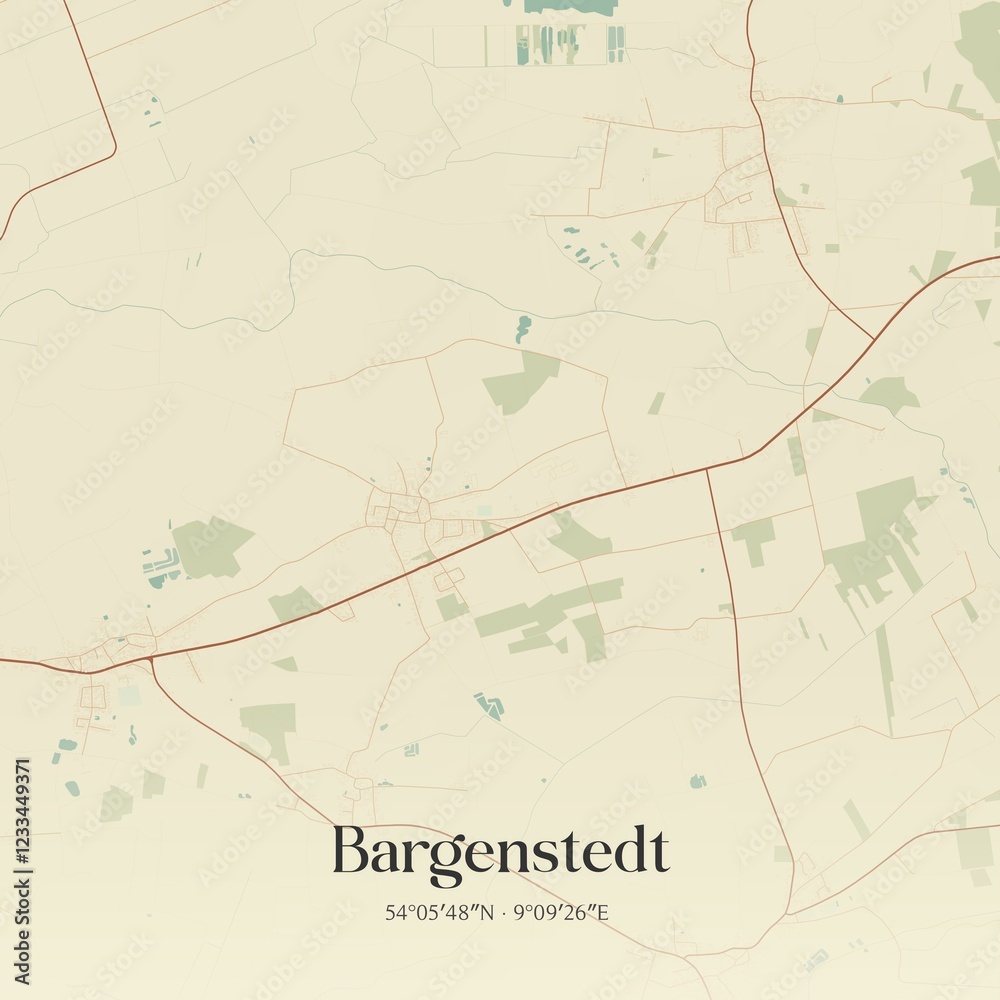 Naklejka premium Vintage map of Bargenstedt, Germany.