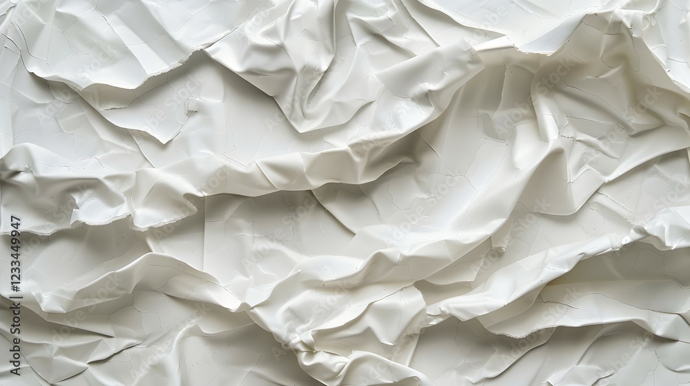 Obraz premium A close-up of crumpled white paper, showcasing texture and depth.