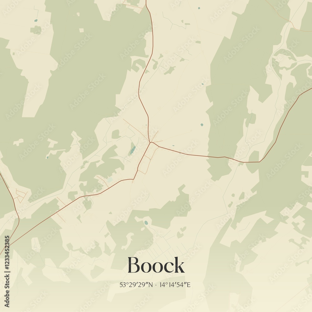 Obraz premium Vintage map of Boock, Germany.