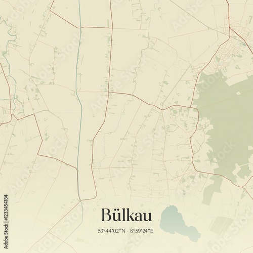 Obraz na płótnie Vintage map of Bulkau, Germany. w salonie