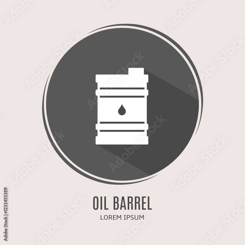 Symbol oil barrel logo. Illustration of oil barrel in flat. Stock vector.