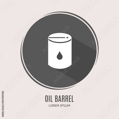 Symbol oil barrel logo. Illustration of oil barrel in flat. Stock vector.