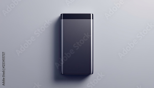 Sleek, Dark Gray Rectangular Object with Black Top, Studio Shot