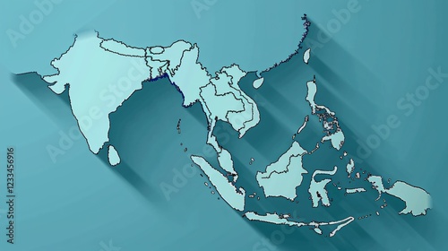 Detailed Flat Vector Map of Malaysia for Educational, Travel, and Business Use