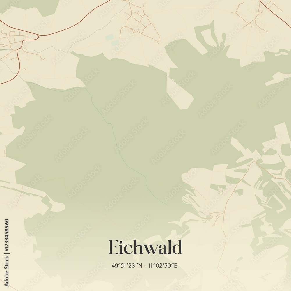 Obraz premium Vintage map of Eichwald, Germany.