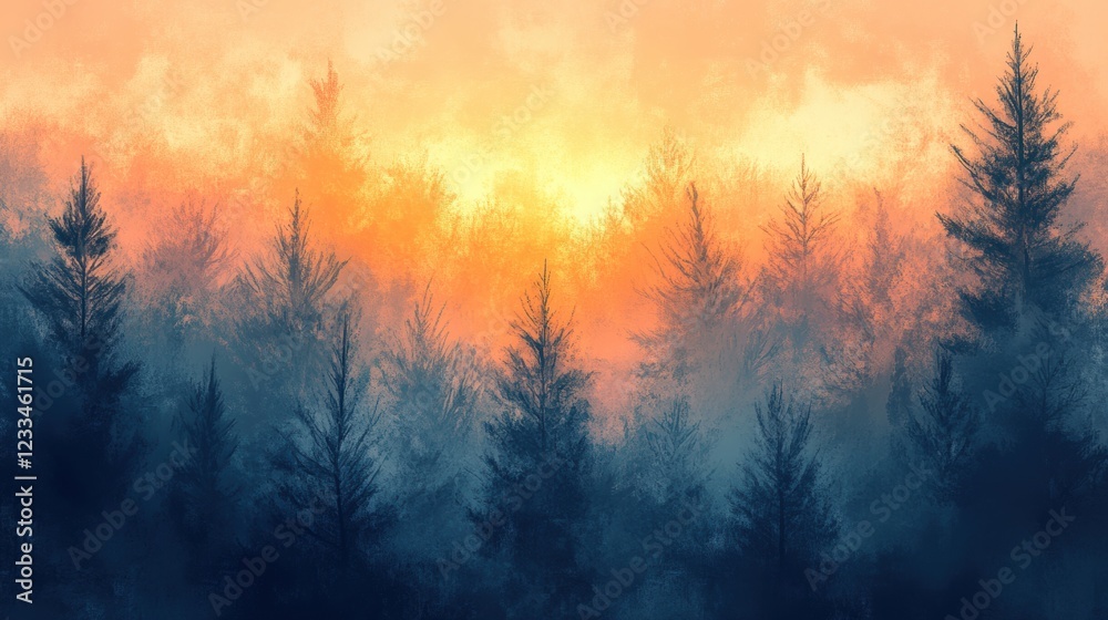 Fototapeta premium Trees covered by heavy snow in winter forest