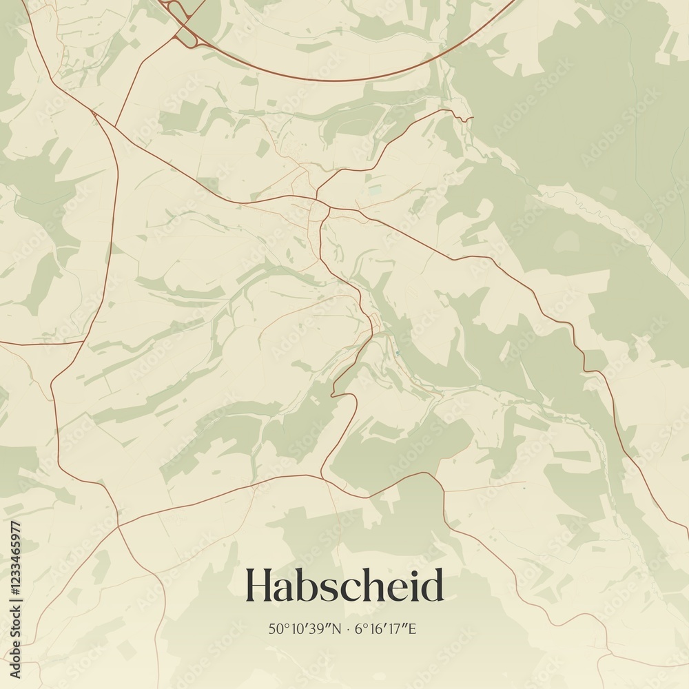 Obraz premium Vintage map of Habscheid, Germany.