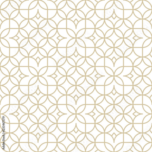 Seamless vector geometric pattern with  abstract floral